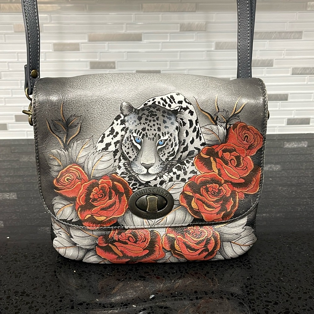 Snow Leopard & Roses Bag